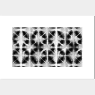 Black and white Shibori Itajime Posters and Art